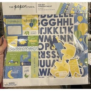 2 Qty. Baby Blue scrapbook kits: 12x12" paper, stickers, NIP- 95 pieces Total